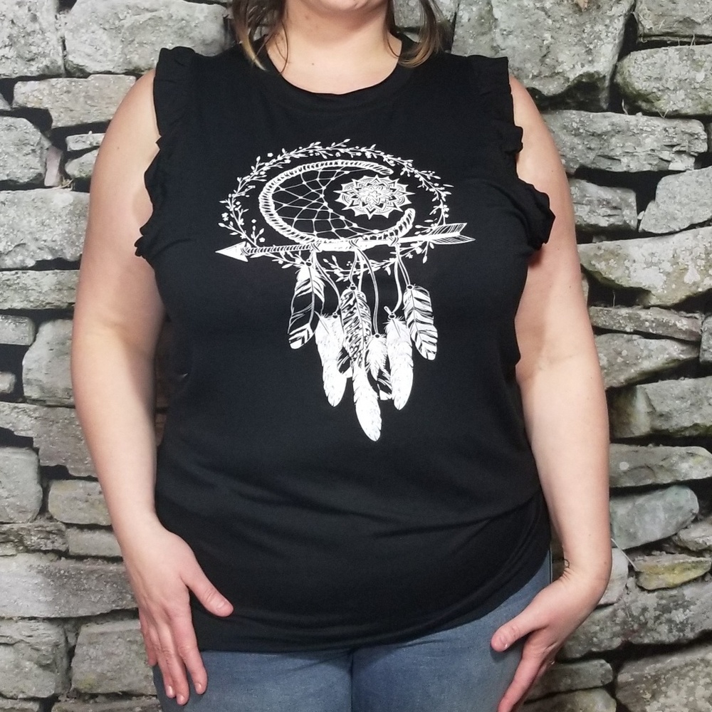 Dreamcatcher Ruffle Sleeveless Top